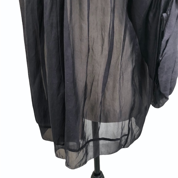 MARC JACOBS NAVY SILK TUNIC WITH TIES DOWN THE SLEEVE - Picture 11 of 15